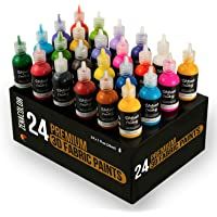 Los mejores  - 24 Botellas de Pintura 3D Textil y Tejido - Aprieta sobre los Tubos (29mL) para Extender Pintura para Ropa (Algodón…